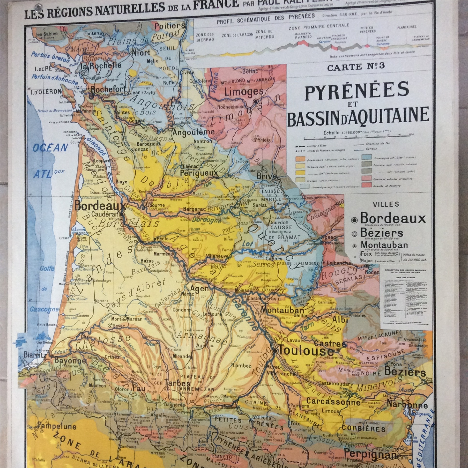 Carte France départements affiche murale