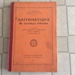 livre scolaire ancien arithmétique du certificat d'études