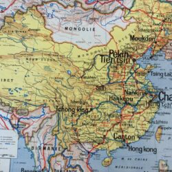 carte scolaire ancienne murale Chine CARTE SCOLAIRE ANCIENNE 52 VIDAL LABLACHE CHINE POLITIQUE ET PHYSIQUE DÉCO INDUSTRIELLE VINTAGE