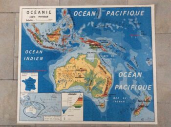 carte scolaire ancienne Océanie Australie