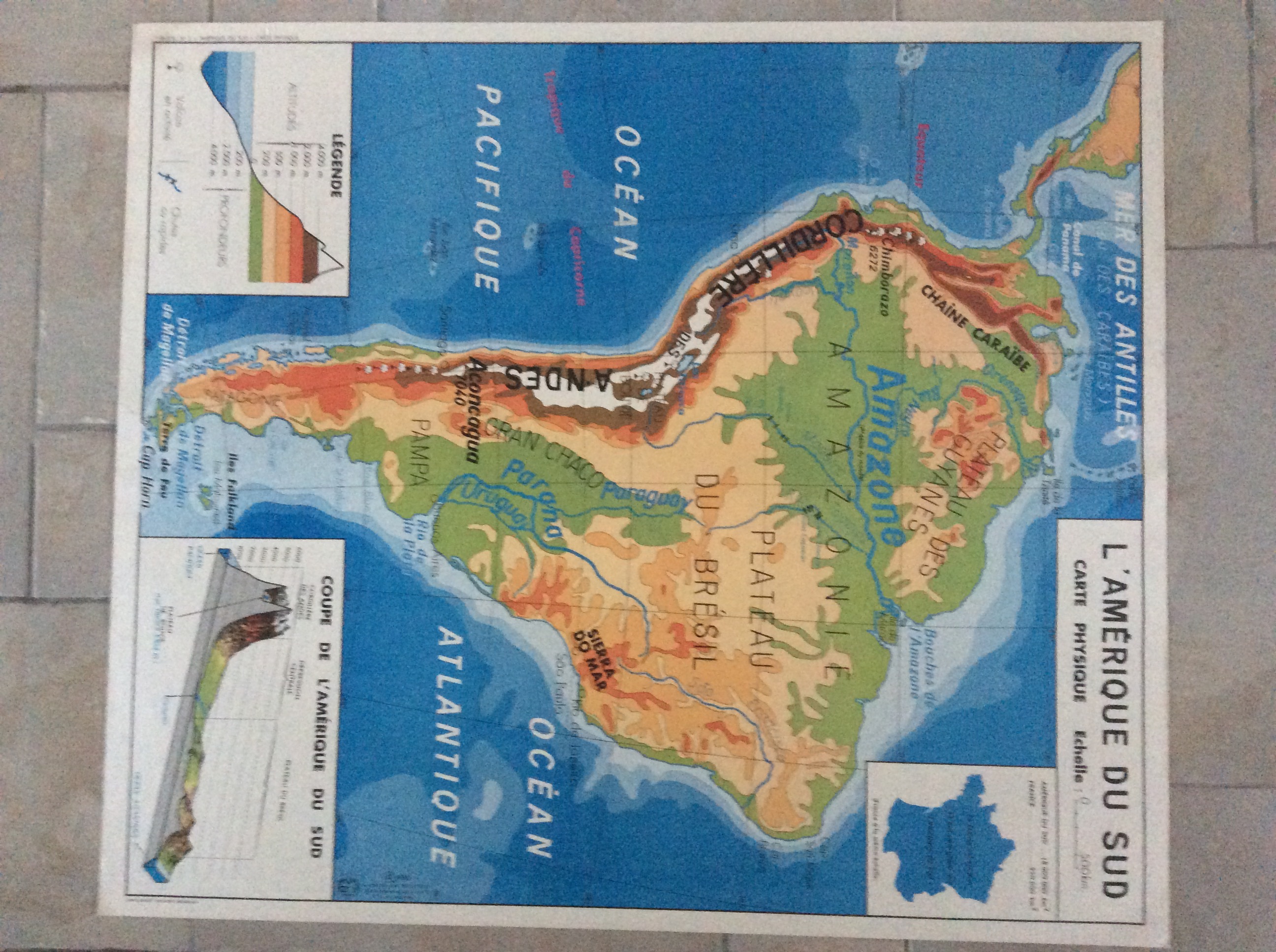 AFFICHE CARTE SCOLAIRE OC ANIE SUMATRA  AUSTRALIE  AM RIQUE 