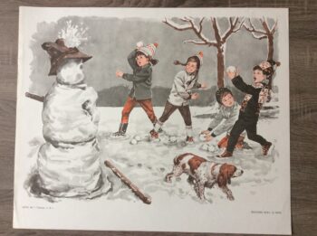 affiche scolaire le bonhomme de neige