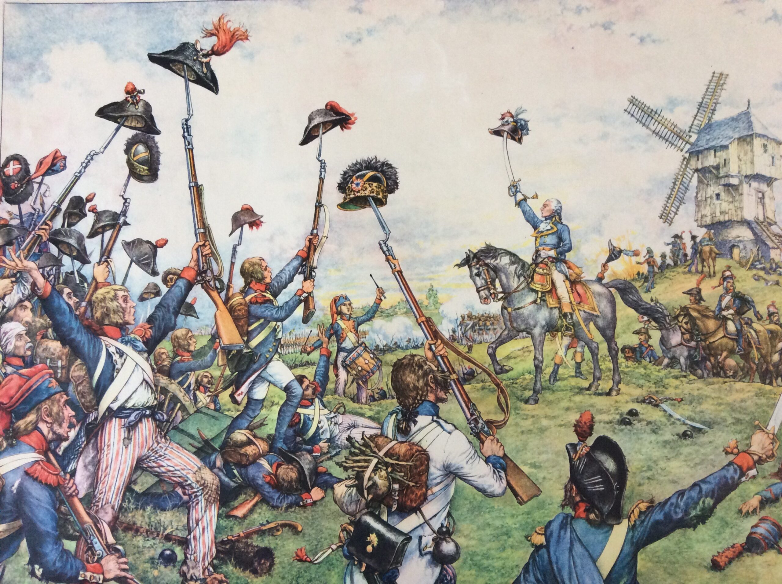 tableau pédagogique scolaire ancien histoire la bataille de Valmy