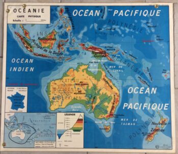 Affiche Scolaire Vintage Australie Océanie