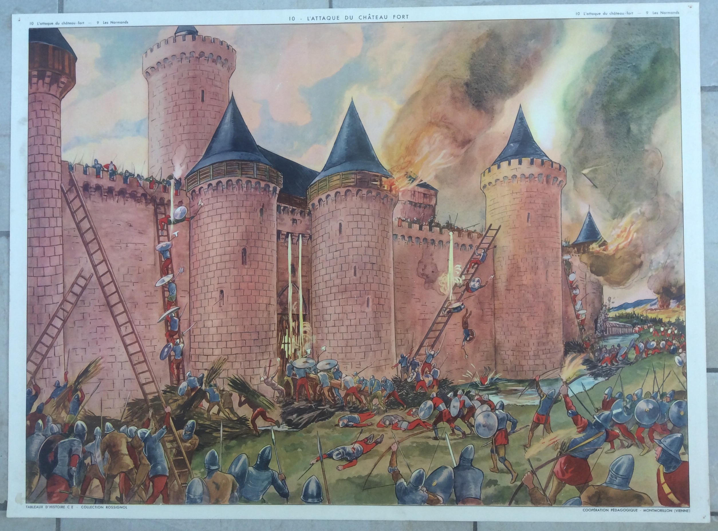 Affiche Scolaire École Château Fort Histoire de France - affiches
