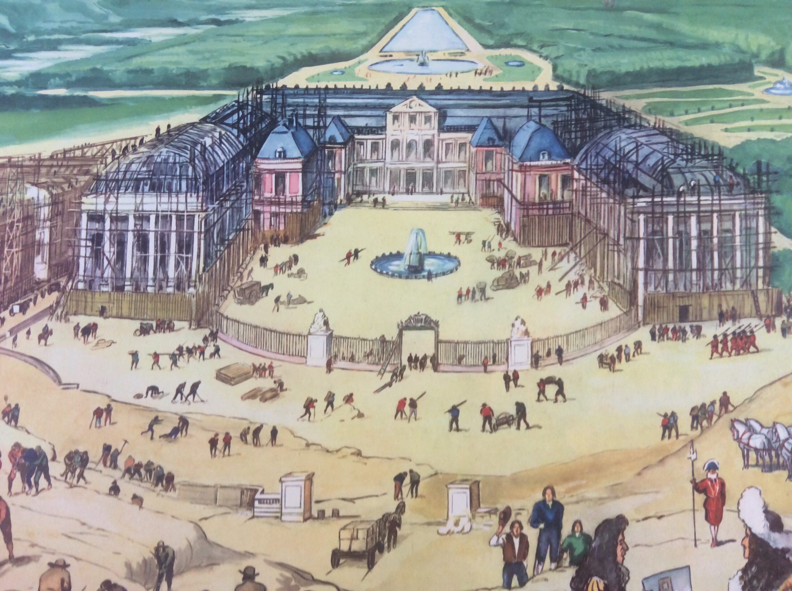 Affiche scolaire ancienne Rossignol Histoire Construction du Château de Versailles
