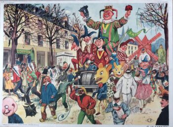 Affiche Scolaire École Vintage Carnaval