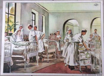 Tableau pédagogique scolaire ancien Hôpital Militaire