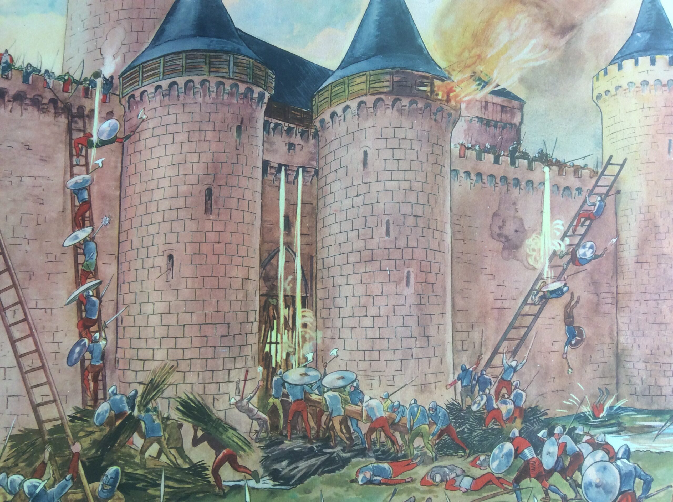 Affiche Scolaire École Château Fort Histoire de France