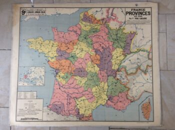 Carte Scolaire Vidal Lablache France Provinces Déco Vintage