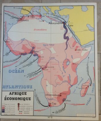 Affiche Scolaire Rossignol École Afrique Économique Déco Vintage