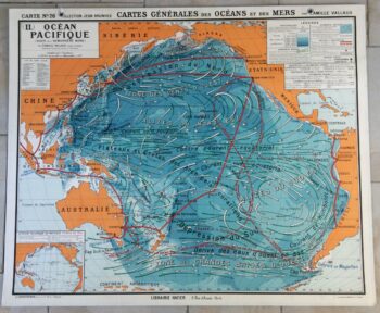 Carte Murale Scolaire Vidal Lablache Océan Pacifique Australie Océanie Déco Vintage