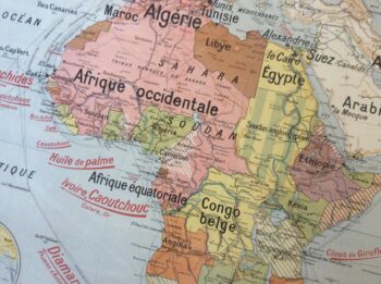 CARTE SCOLAIRE ANCIENNE MURALE AFRIQUE POLITIQUE DÉCO VINTAGE