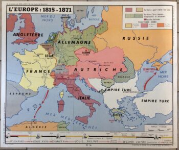 AFFICHE SCOLAIRE ÉCOLE EUROPE 1815-1871 HISTOIRE DE FRANCE