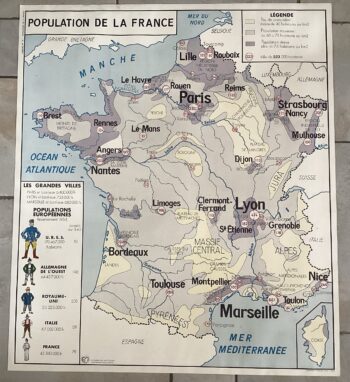 AFFICHE SCOLAIRE POPULATION DE LA FRANCE