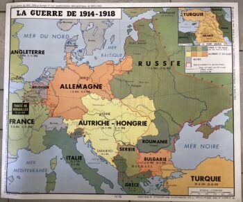 AFFICHE SCOLAIRE ÉCOLE LA GUERRE DE 1914-1918