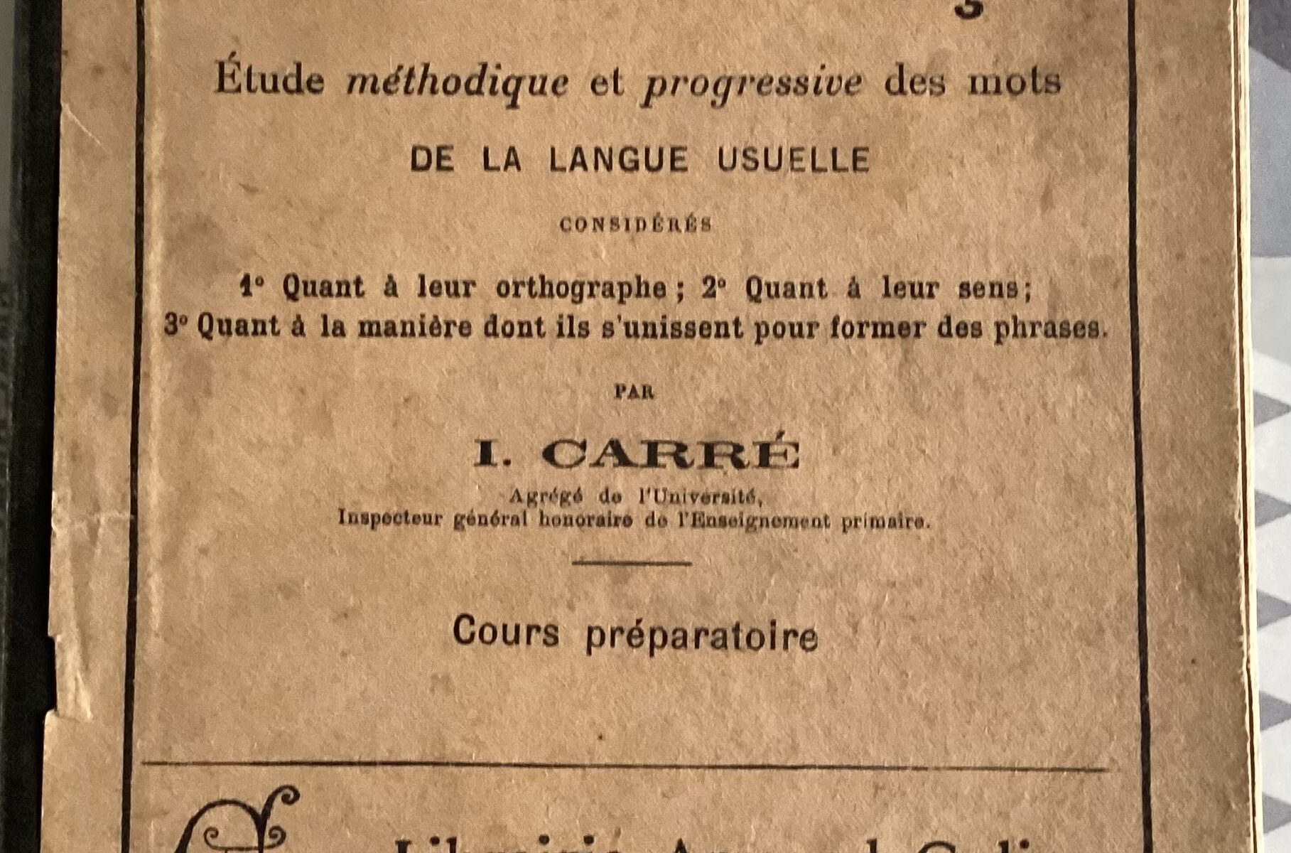 LIVRE SCOLAIRE ANCIEN VOCABULAIRE FRANÇAIS