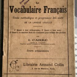 LIVRE SCOLAIRE ANCIEN VOCABULAIRE FRANÇAIS