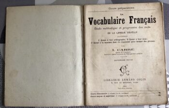 LIVRE SCOLAIRE ANCIEN VOCABULAIRE FRANÇAIS