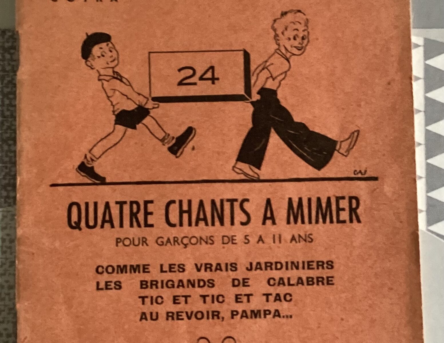 QUATRE CHANTS À MIMER POUR GARÇONS DE 5 À 11 ANS