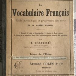 LIVRE SCOLAIRE ANCIEN LE VOCABULAIRE FRANÇAIS