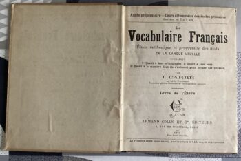 LIVRE SCOLAIRE ANCIEN LE VOCABULAIRE FRANÇAIS